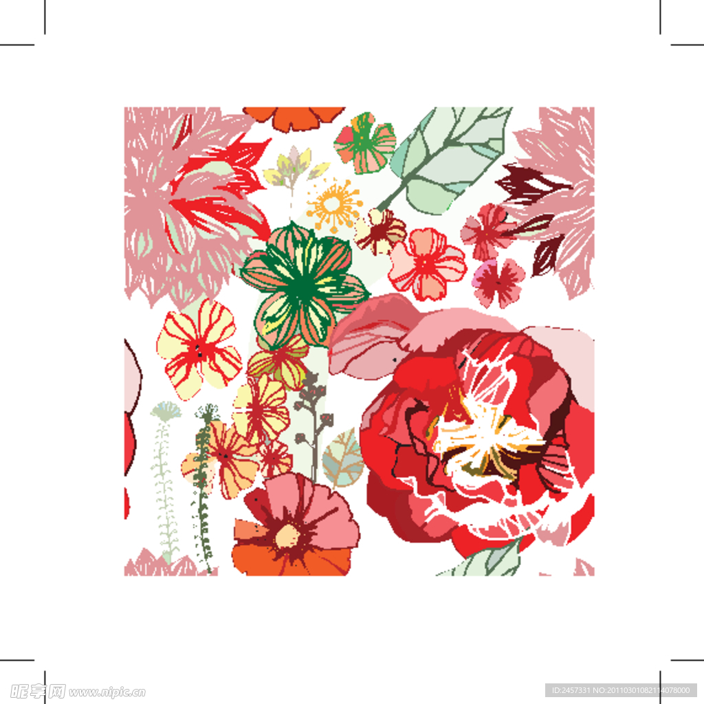 手绘时尚花纹梦幻花纹花朵