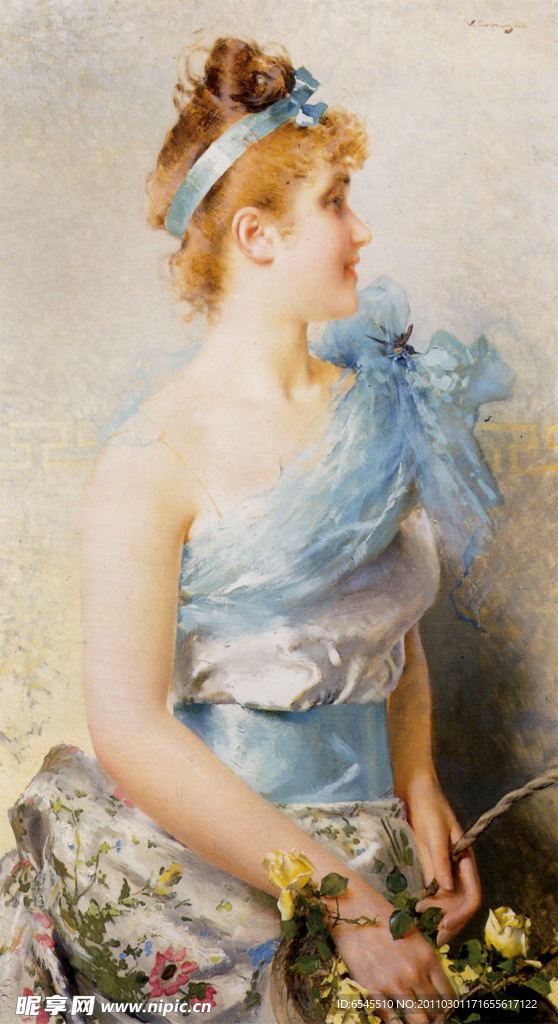 美女油画