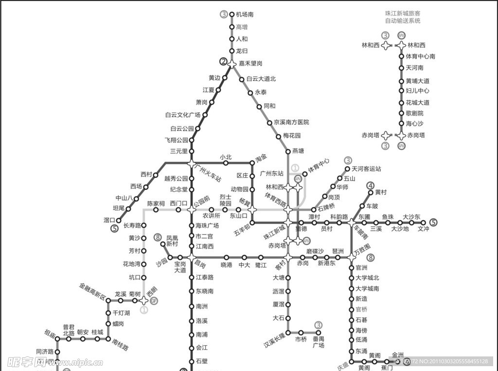2011广州地铁线路图
