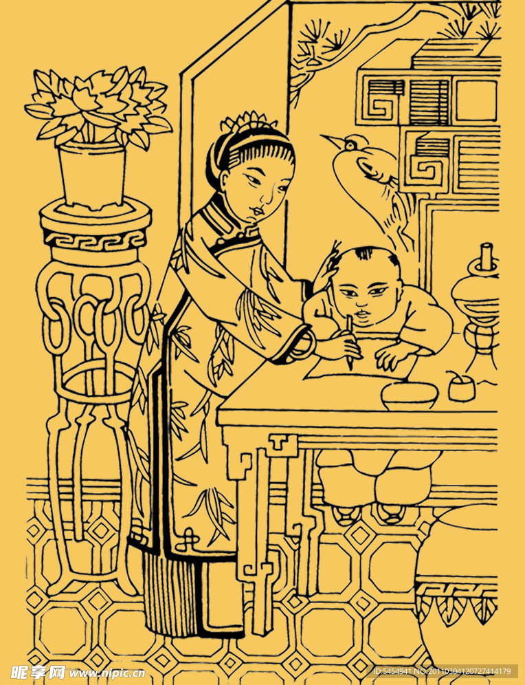 中国古代人物 妇女小孩