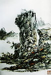 设色山水