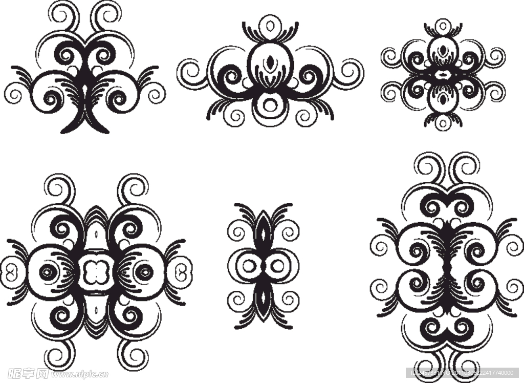 线条古典花纹花边装饰设计元素