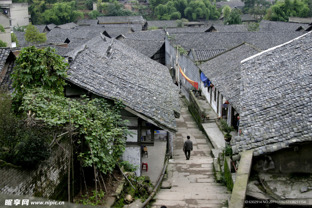古镇风景 小镇 民房