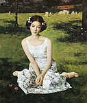 美女油画