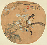 团扇花鸟图 古画