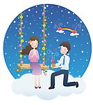 卡通情侣 浪漫求爱