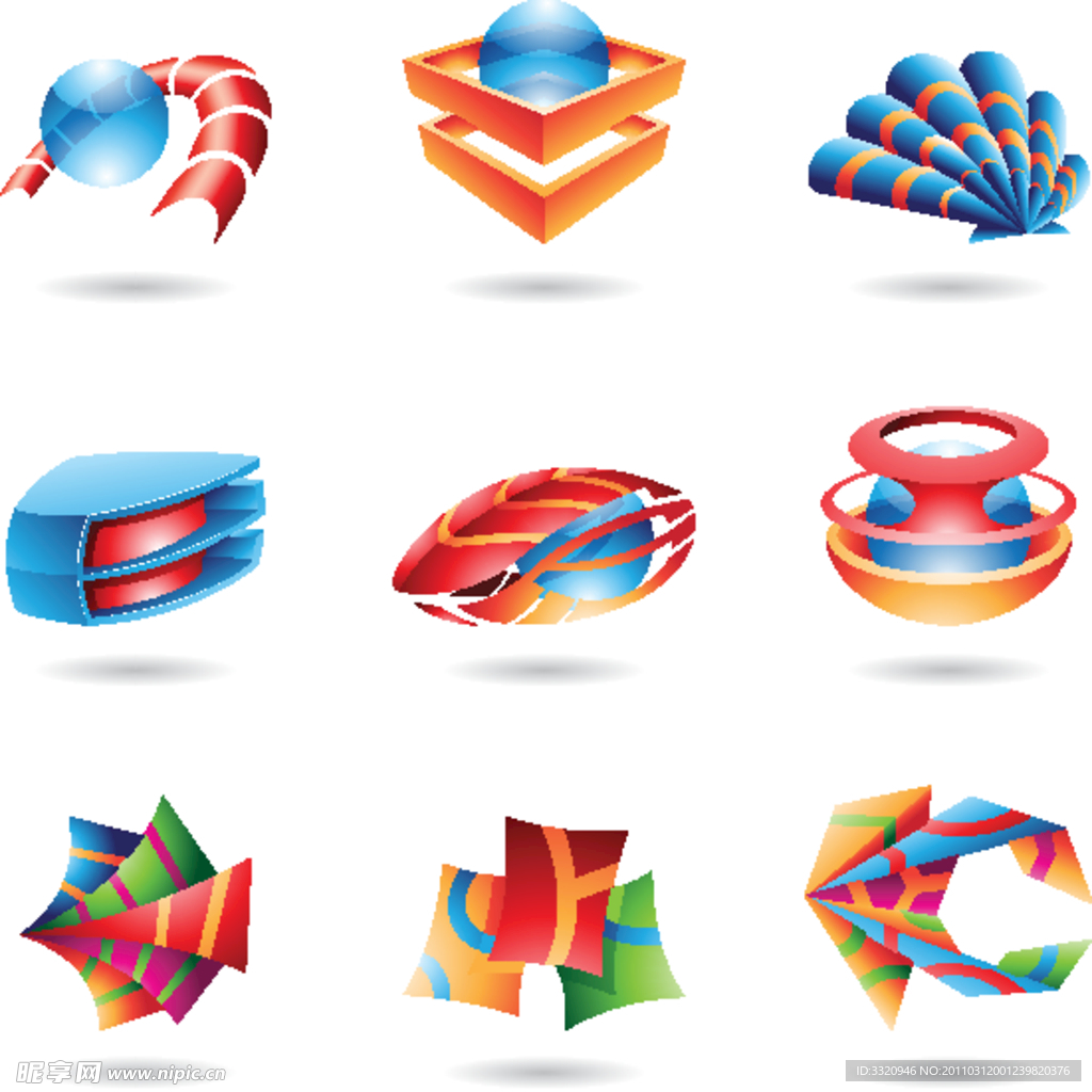 3D立体LOGO矢量素材