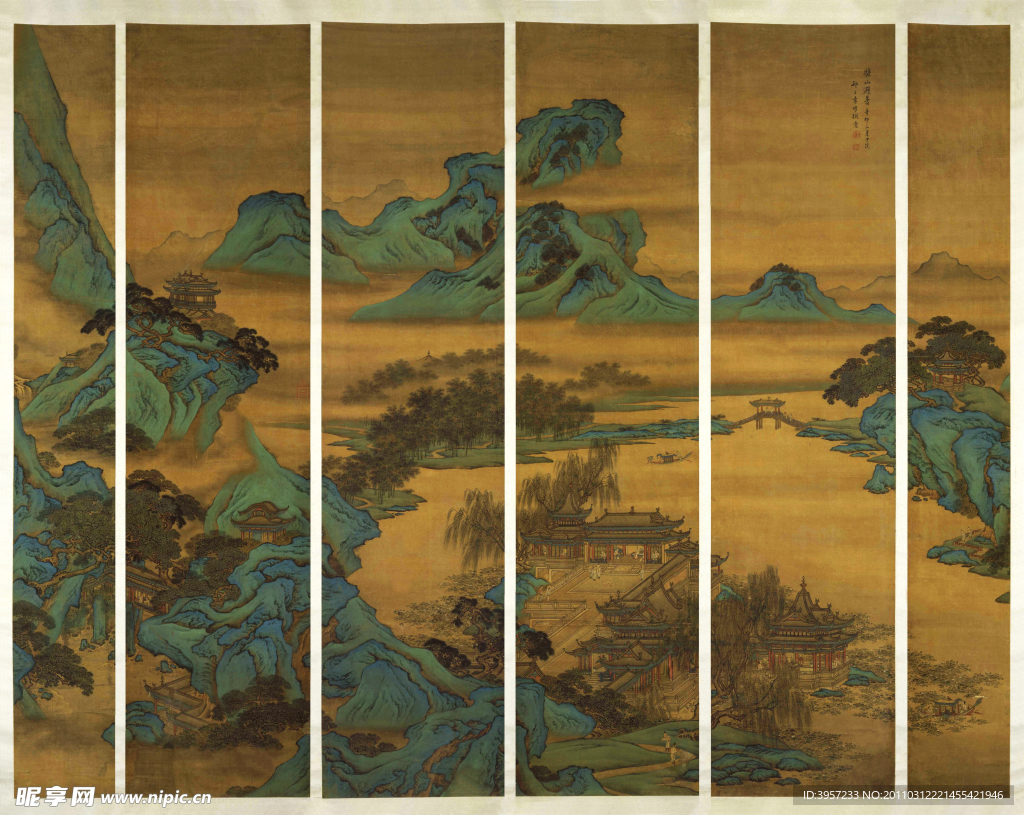 骊山避暑图 古画