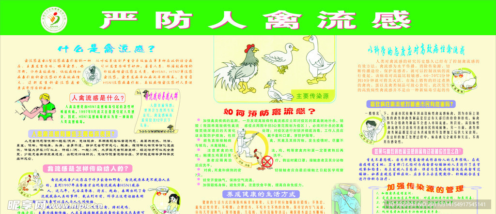 禽流感的预防知识宣传栏