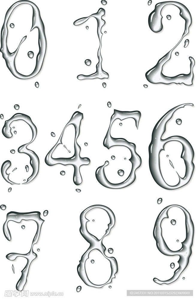 动感水珠水滴数字