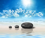 沙滩海滩美容禅石