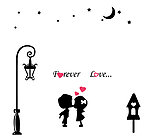 love 可爱小人亲亲墙贴