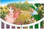 童话花园里2个小女孩