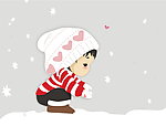 雪地里的小女孩