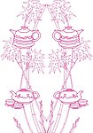 雕刻花 白描 花边底纹