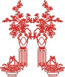 雕刻花 白描 花边