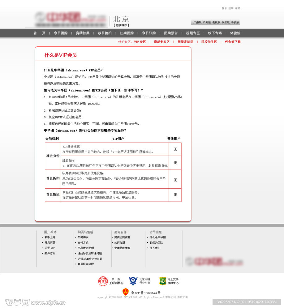 团购网站模板 什么是VIP