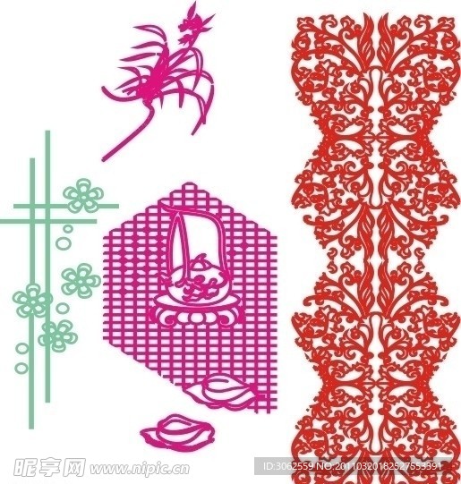 雕刻花 花边底纹