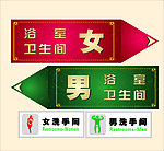 洗手间指示牌