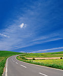 蓝天白云绿野田野公路