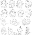 动物线描简绘
