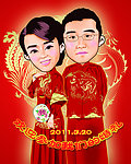中式结婚人偶