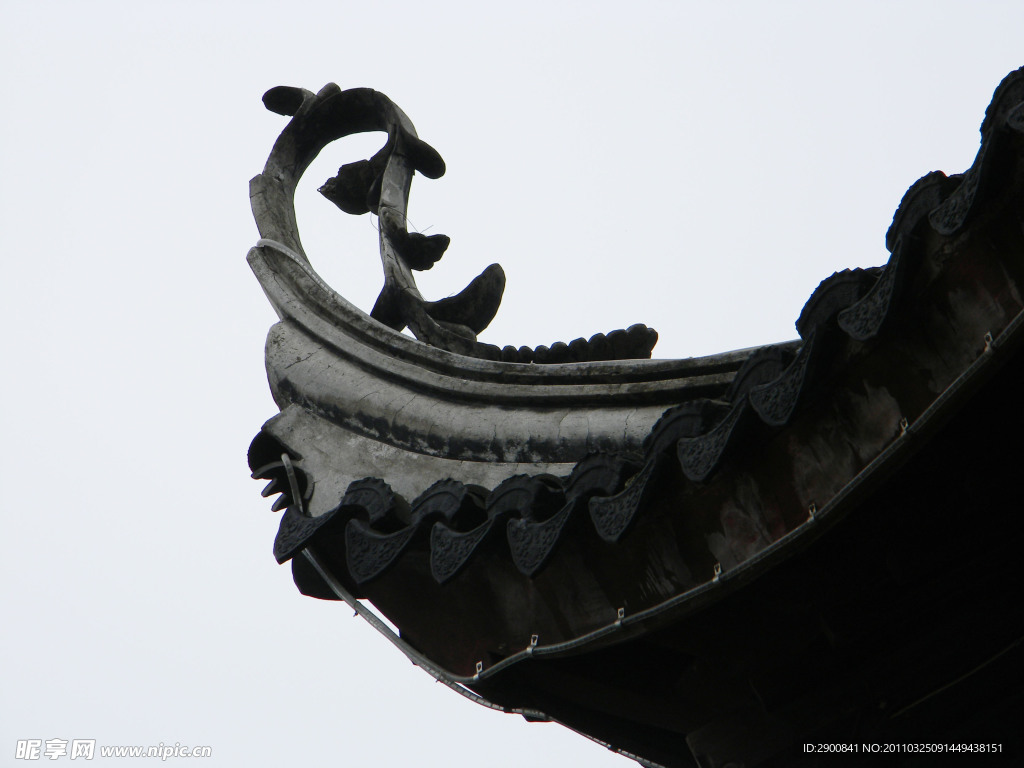上海城隍庙屋檐一角摄影特写