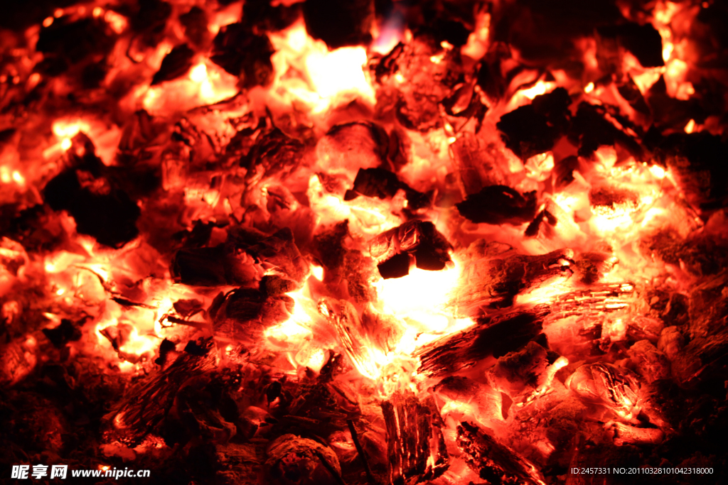 燃烧的木炭