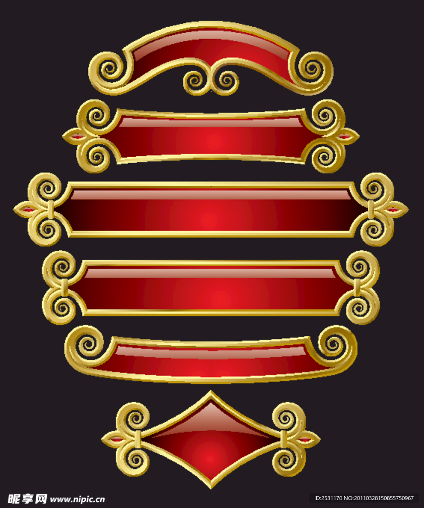 金色条幅