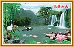 山水画 流水生财