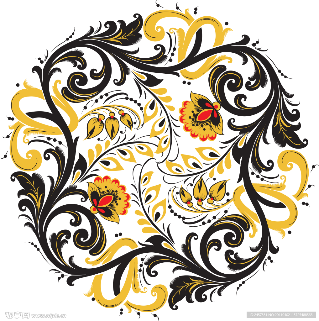 古典花纹底纹透明png