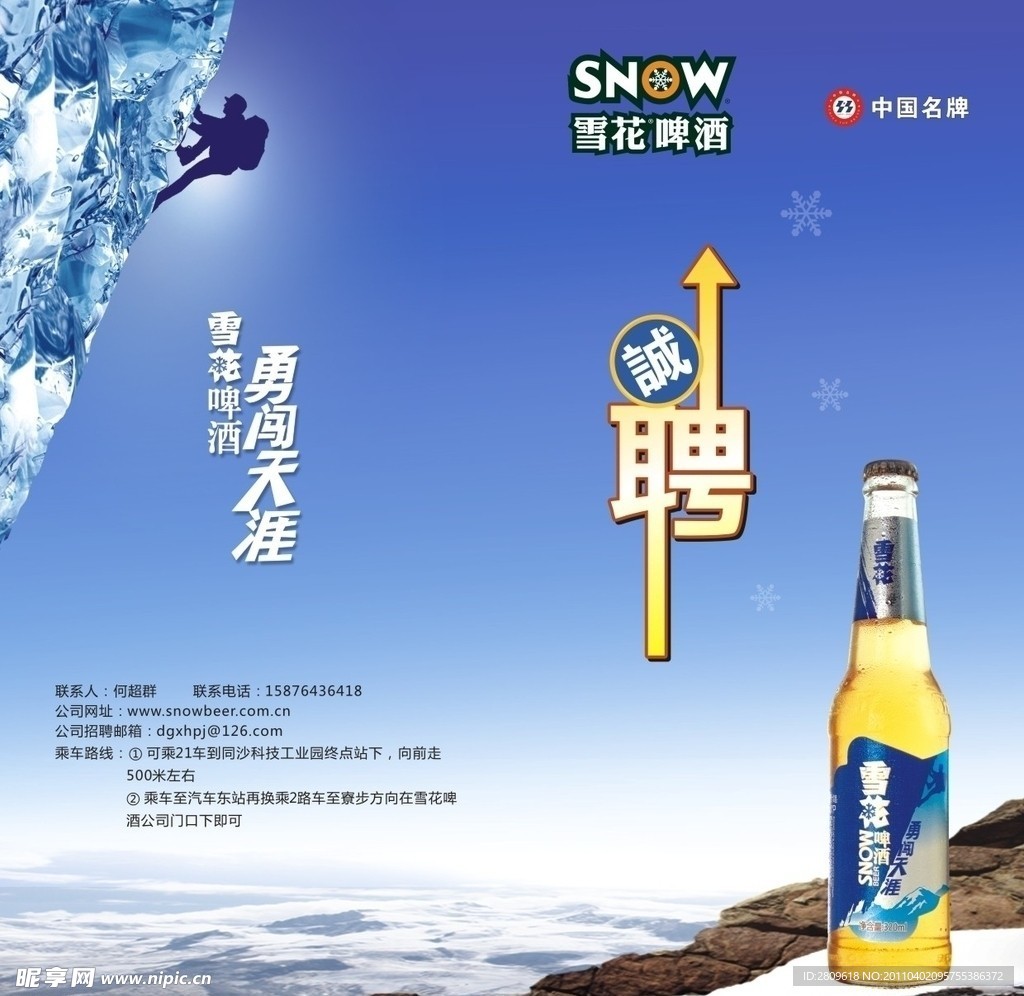 雪花啤酒折页