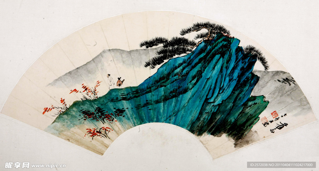 扇画山水