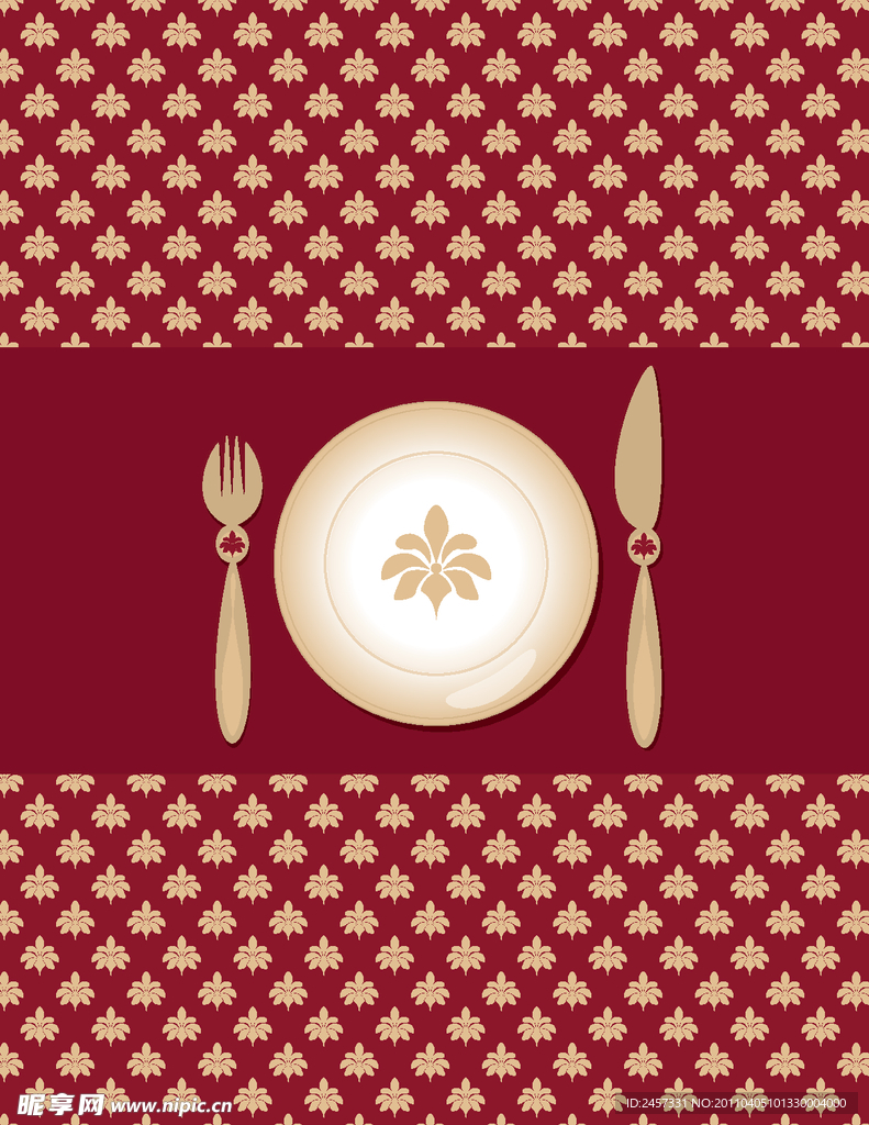 无缝古典花纹底纹 西餐厅菜单封面设计