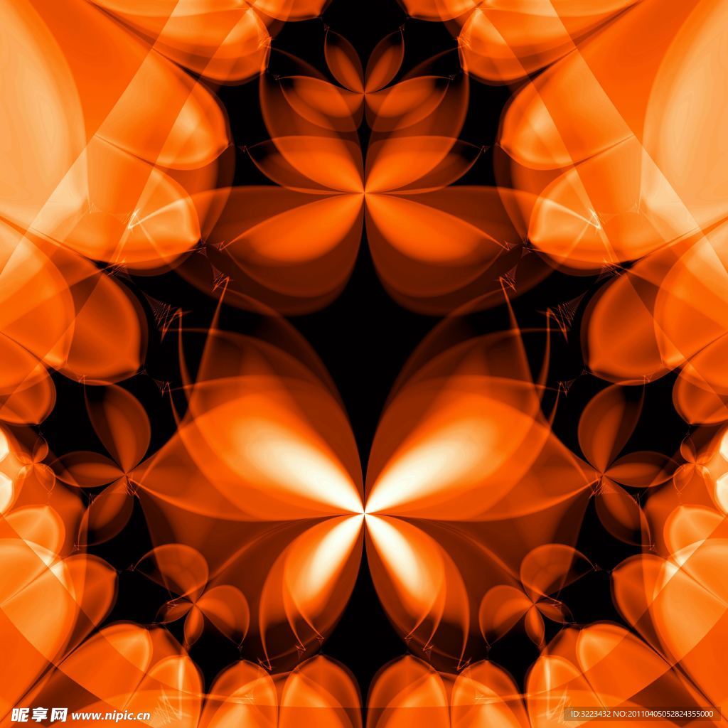 橙色花纹