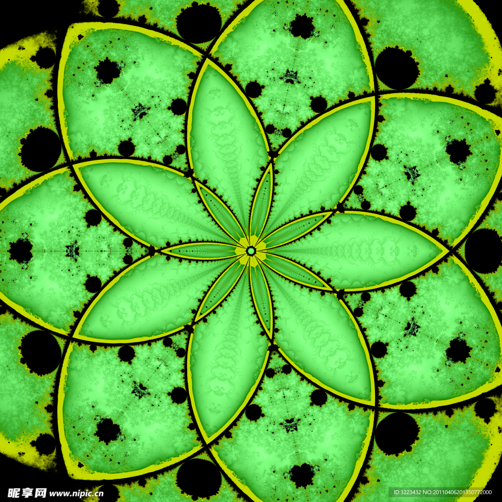 绿色花纹