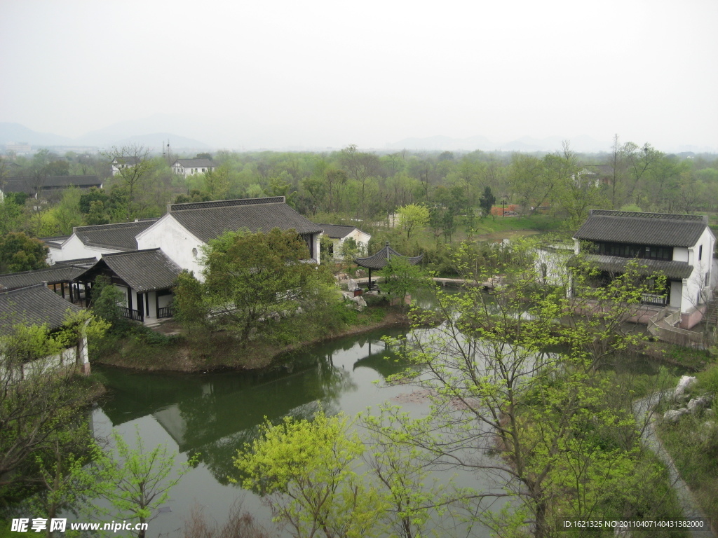西溪湿地景色房屋