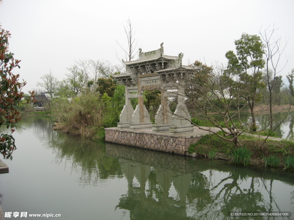 西溪湿地景色牌坊