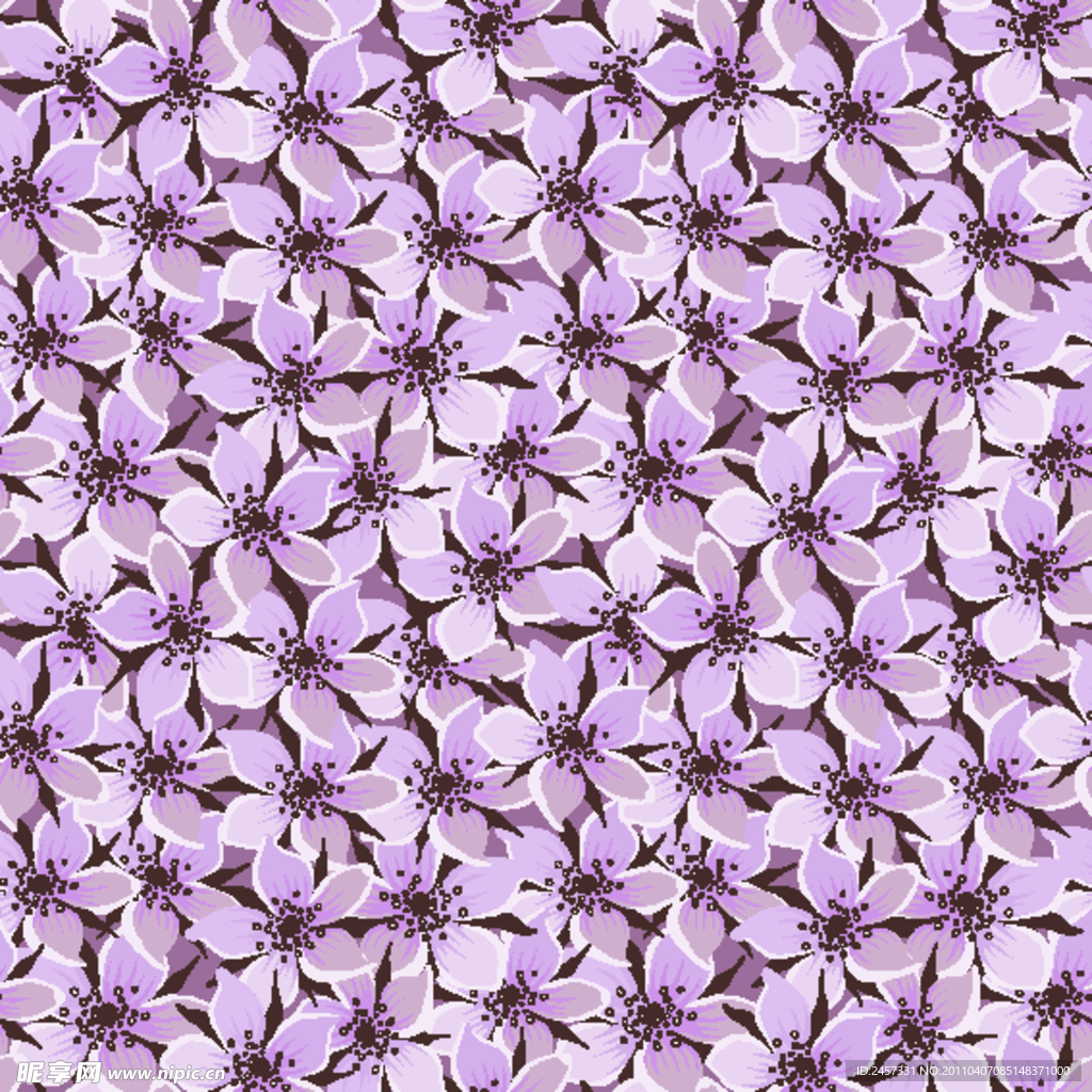 鲜花无缝花纹底纹