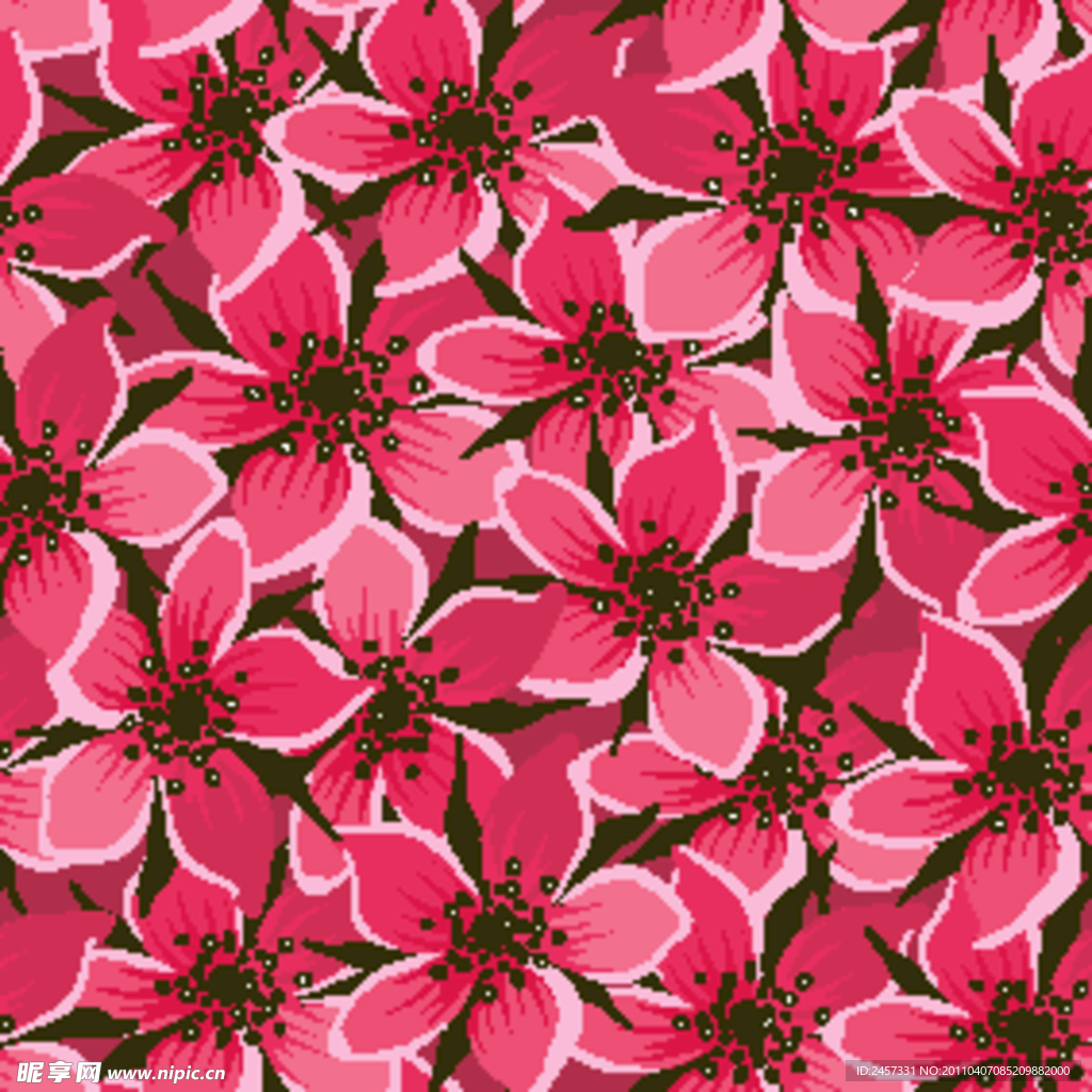 鲜花无缝花纹底纹