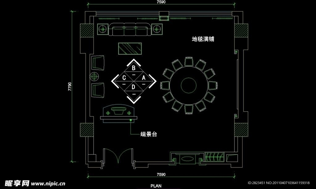 CAD餐厅设计素材