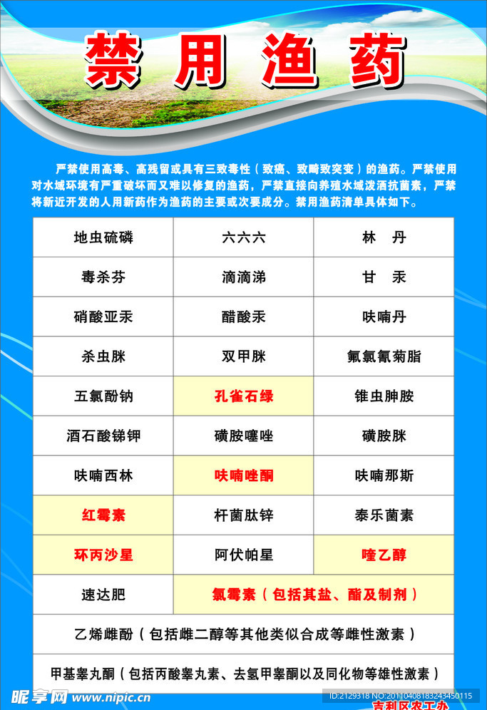 禁用渔药