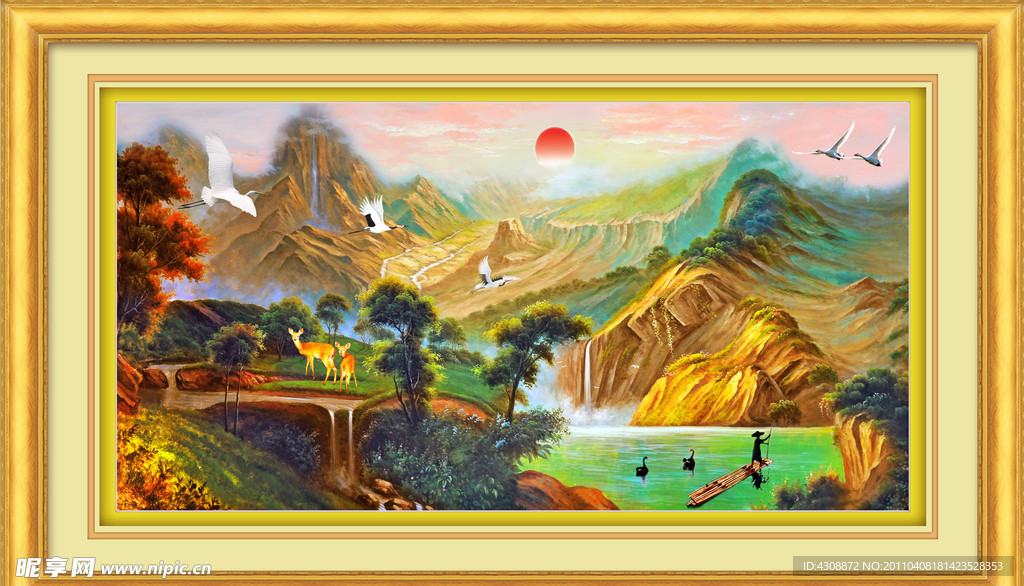 风景油画 漂亮的山水油画