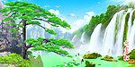 迎客松 山水画 风景画