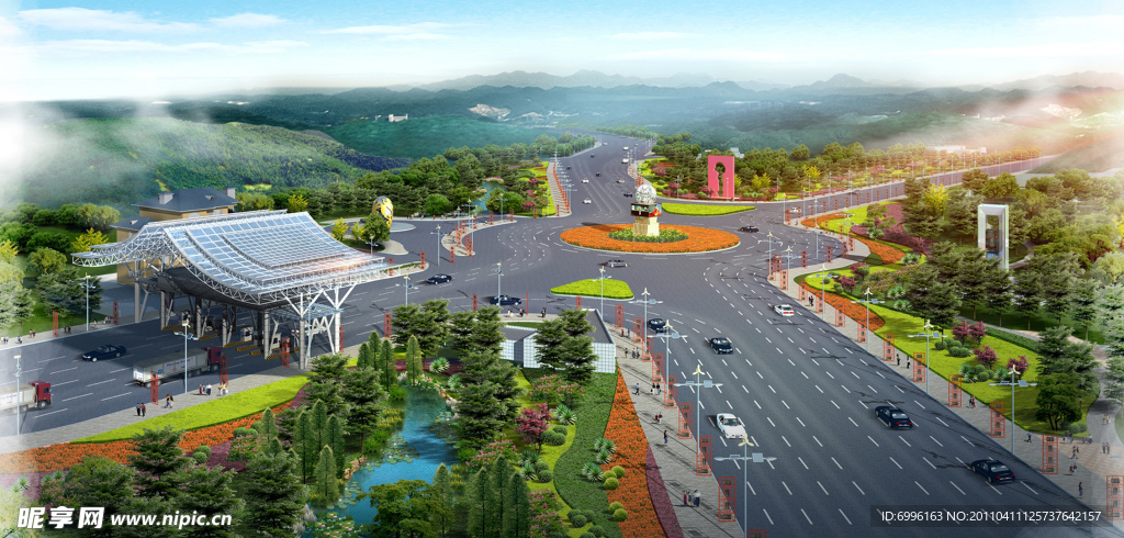 收费站建筑设计 景观 道路