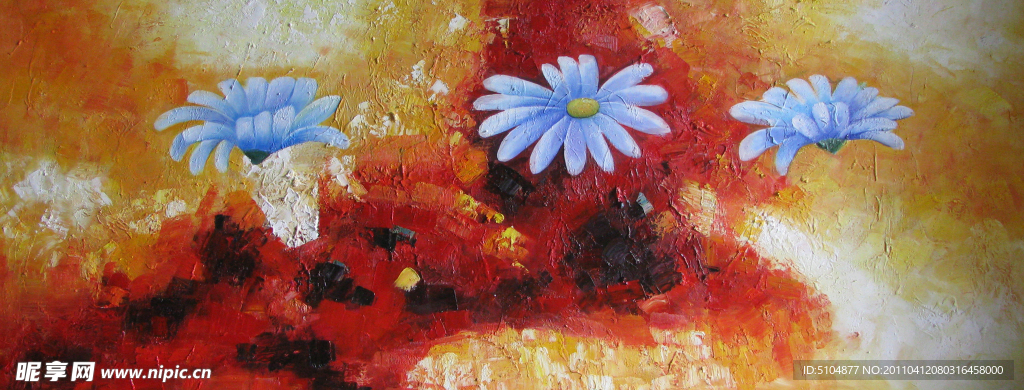 抽象花卉油画