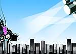 蓝色舞台海报背景