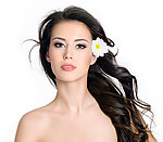 优雅时尚美容鲜花美女