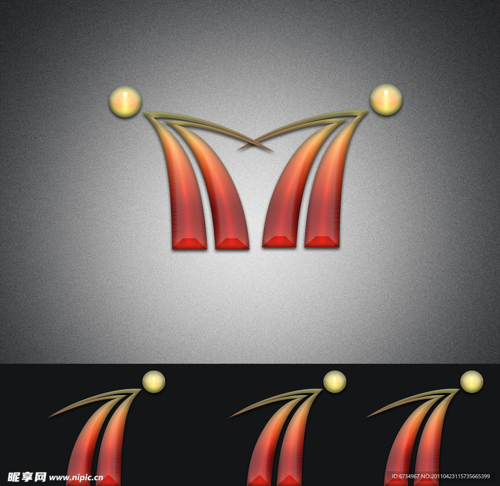 双人 牵手 水晶 Logo 设计