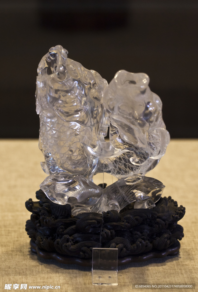 水晶双鱼花插